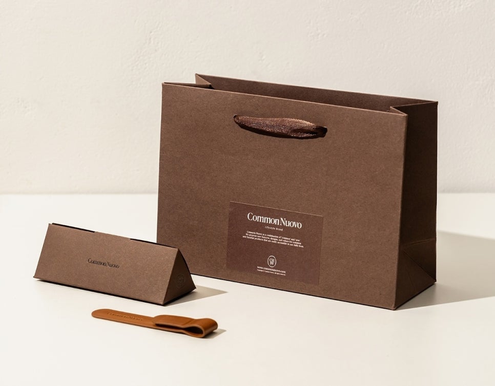 커먼누보 프리미엄 책갈피 캬라멜브라운 패키지샷 독서용품추천