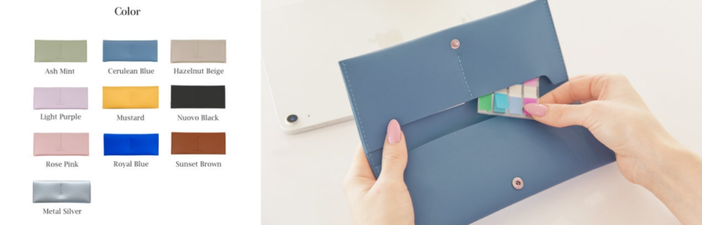 커먼누보 가죽 필통 전색상 라인업, 애쉬민트부터 메탈실버까지 다양한 컬러 졸업 입학 선물