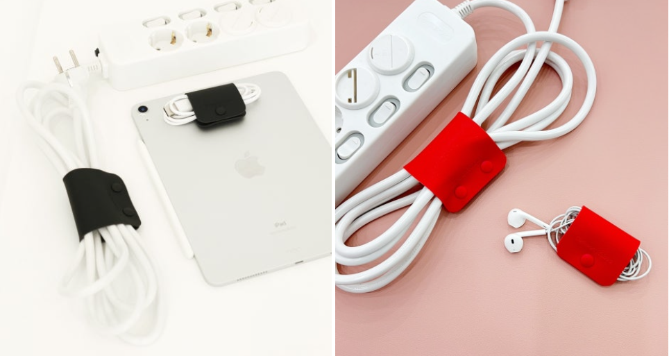 누보 케이블홀더 컬러별로 선 구분해놓은 장면