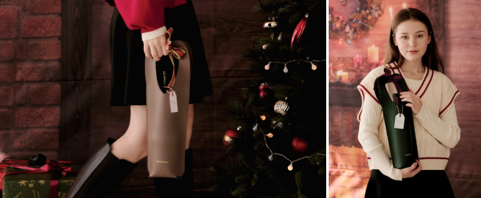 커먼누보 리유저블 와인백 선물 연출, 감각적인 와인 선물 가방 송년회선물